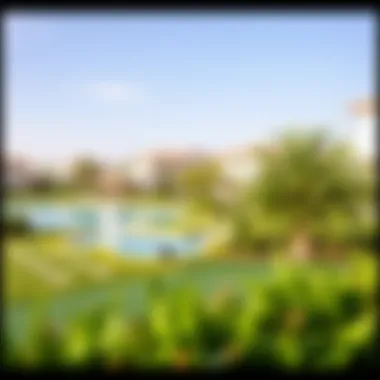 Serene Greenery in The Lakes Community Lush green surroundings of The Lakes community