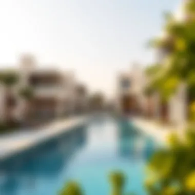 Modern Architectural Marvels of Yas Acres Stunning view of Yas Acres Villas showcasing modern architecture