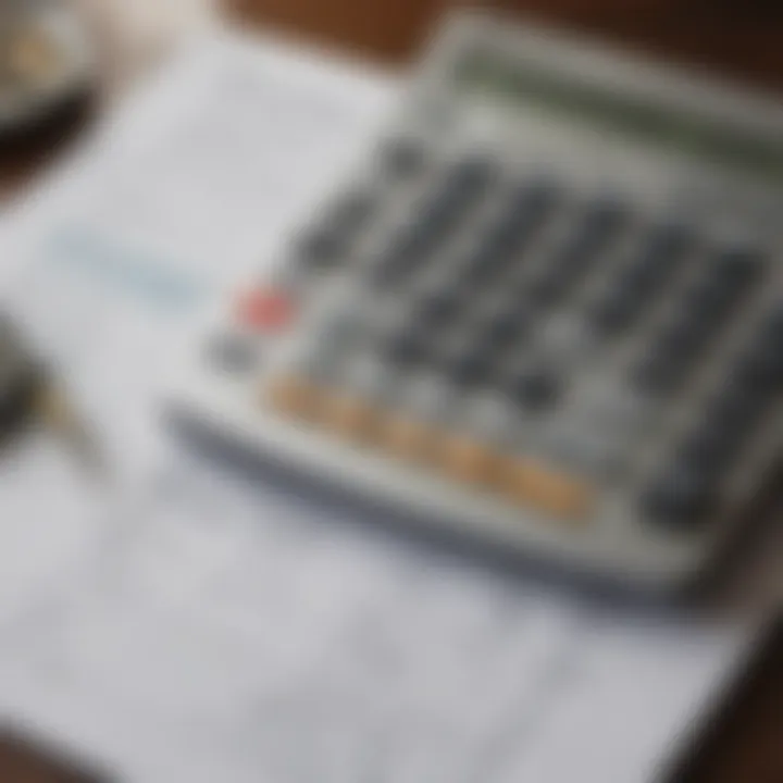 Calculator and financial documents on a table