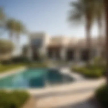 Lush landscaping and serene surroundings of Hidd Al Saadiyat