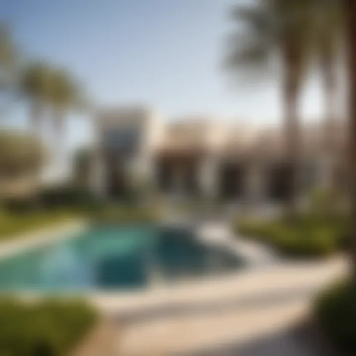 Lush landscaping and serene surroundings of Hidd Al Saadiyat