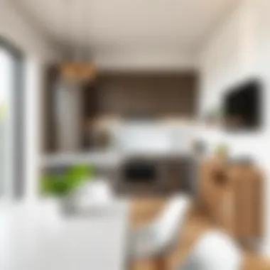 Efficient kitchen layout with cost-effective materials