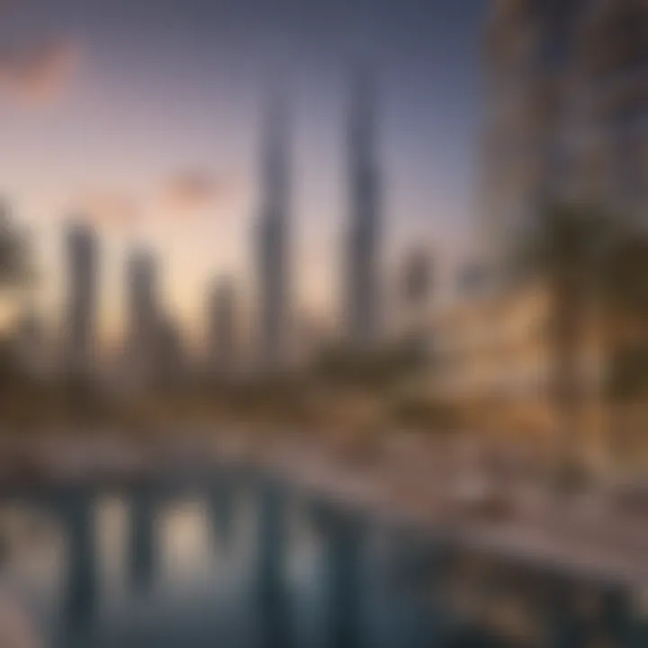 Luxurious Dubai real estate with skyline view