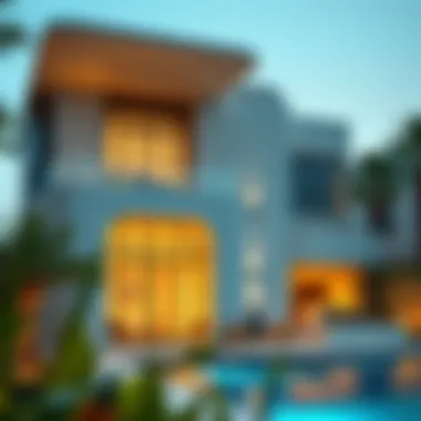 Architectural Elegance of a Dubai Villa Stunning exterior of a modern villa in Dubai
