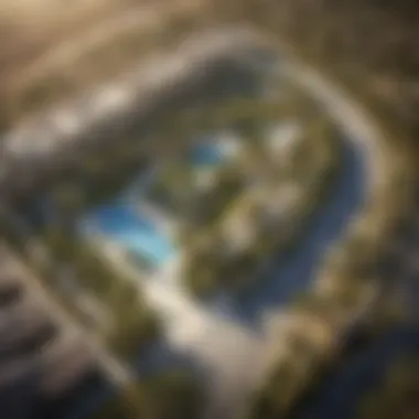 Aerial Layout of Murooj Al Furjan Aerial view of Murooj Al Furjan showcasing its expansive layout and greenery