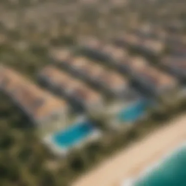 Aerial View of Nas Villas and Surroundings An aerial view of Nas Villas illustrating the surrounding infrastructure and location.