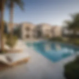 A panoramic view of Nas Villas showcasing the architectural elegance and landscaping.