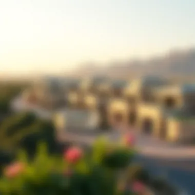 Luxury Villas and Community Spaces in Damac Hills Landscape of Damac Hills featuring luxury villas and community spaces