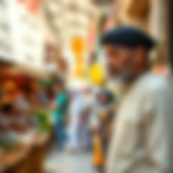 A market scene in Dubai highlighting cultural diversity