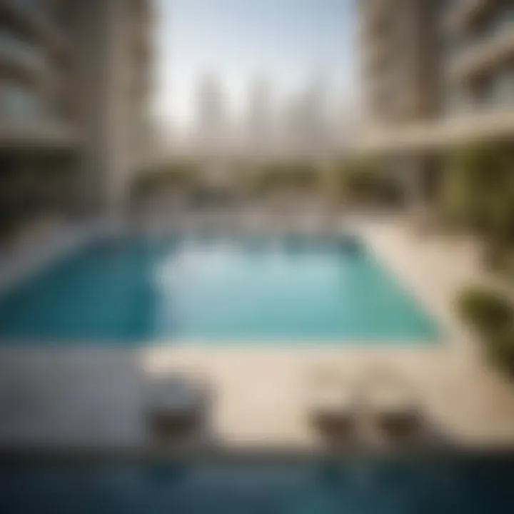 View of the exclusive amenities offered at Society House Dubai, including a rooftop pool