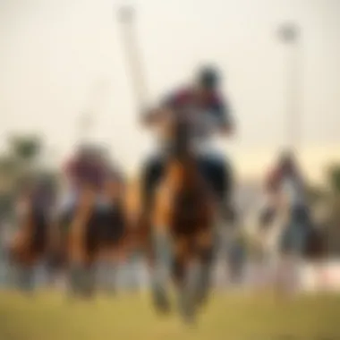 Polo match at Arabian Ranches showcasing skilled players and horses