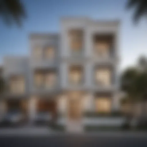 Elegant townhouse exterior design in Jumeirah Village Circle