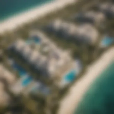 Aerial view of Palm Jumeirah showcasing luxury villas