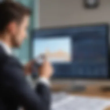 Analyzing Market Trends A financial analyst reviewing market trends