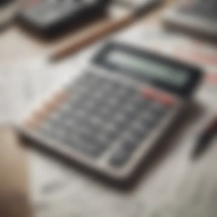 Calculator and financial documents